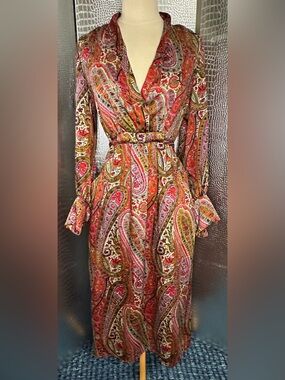 cotton boho maxi dress Cotton boho ruffle maxi dress (M) – Lucky's Vintage main image 1